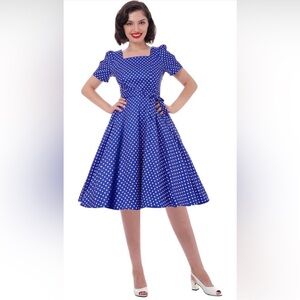 Blue Polka Dot Dress  / Casual / Party